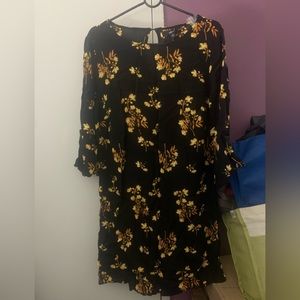 Ellos black and yellow floral dress nwt
